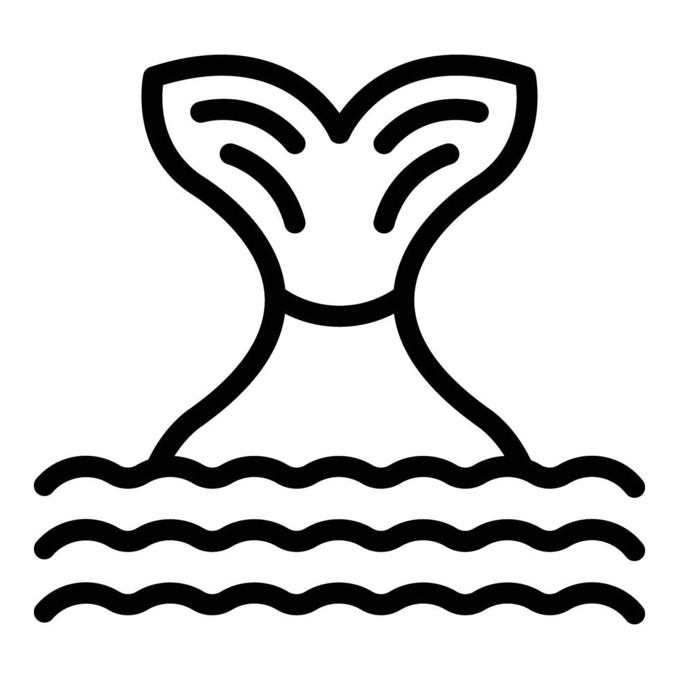 Iceland whale icon outline . Whales watching trip vector