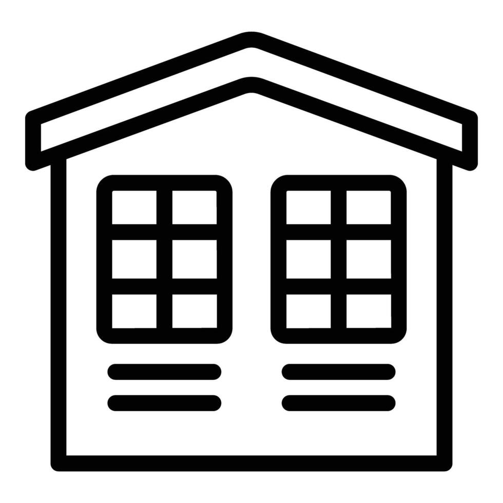 Iceland property icon outline . Nordic house vector