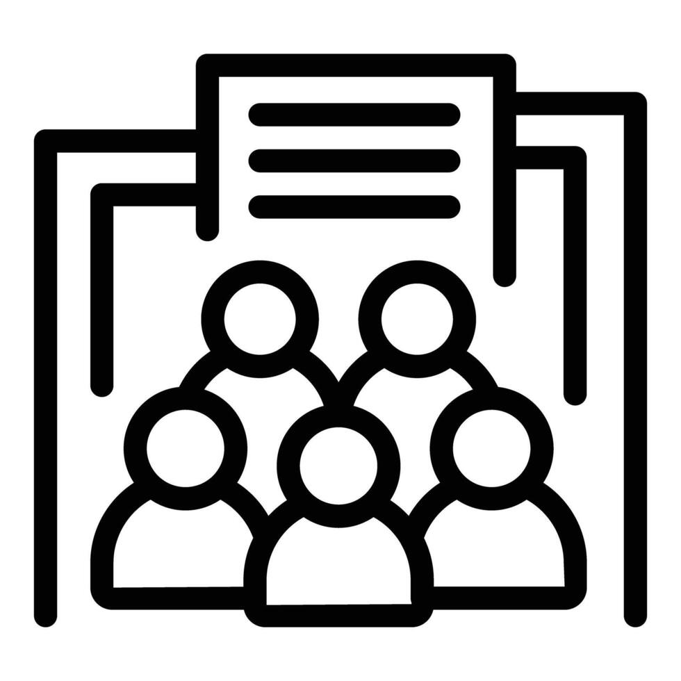 Teamwork icon with people and document vector