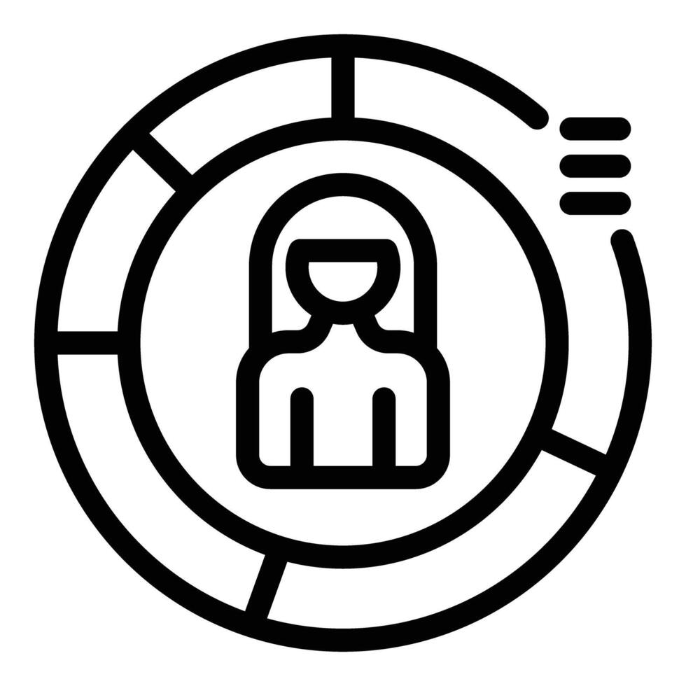 Abstract female icon encircled by design elements vector