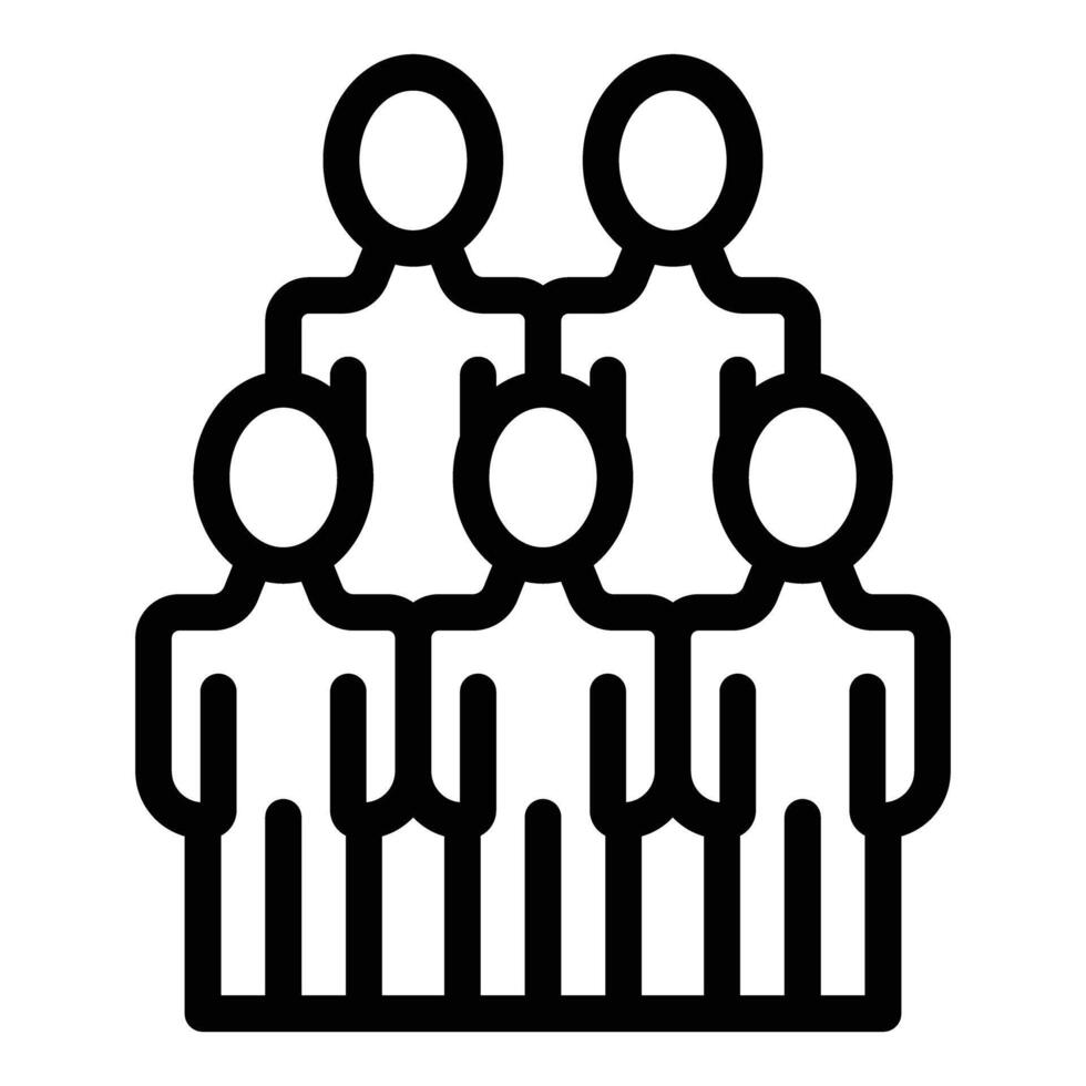 illustration of a stylized human pyramid, representing teamwork and unity vector