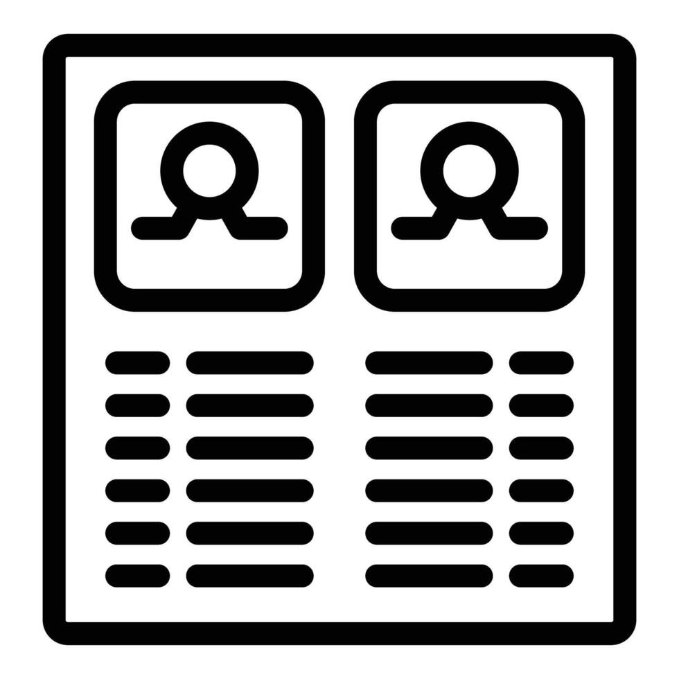 illustration of a resume with person icons, representing job applicants vector