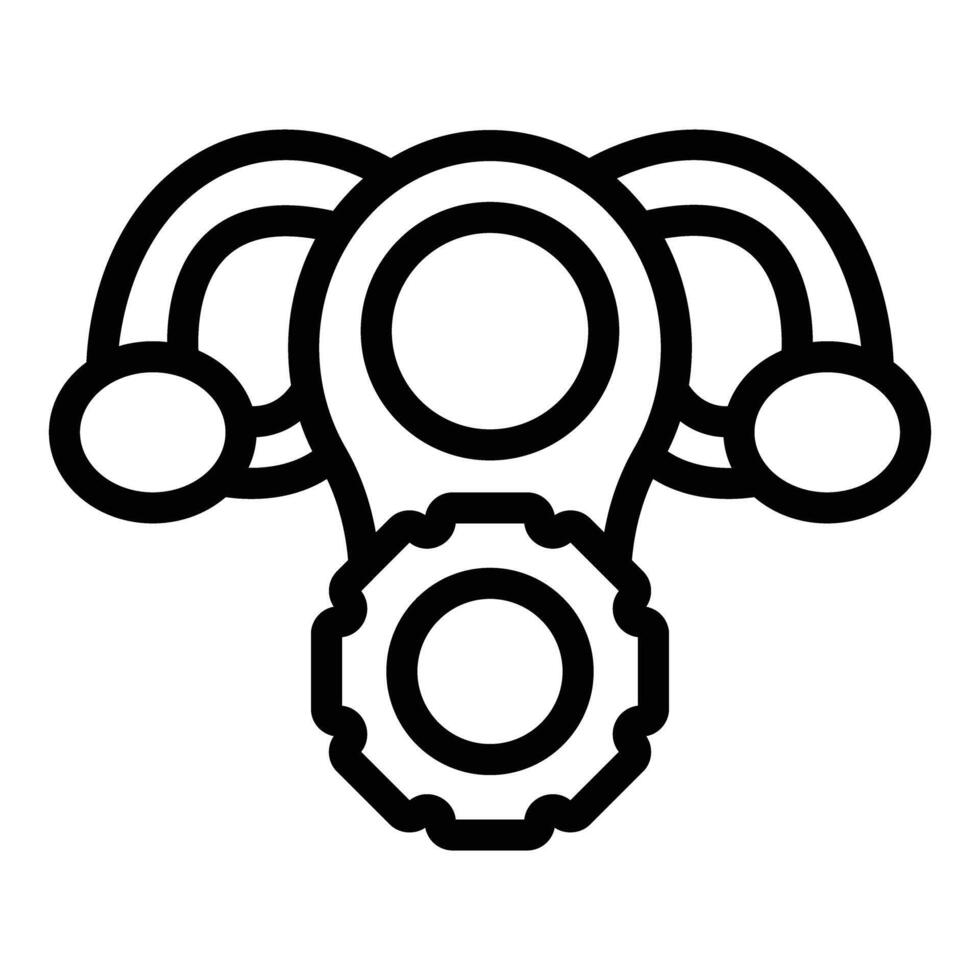 Black and white jester hat icon vector