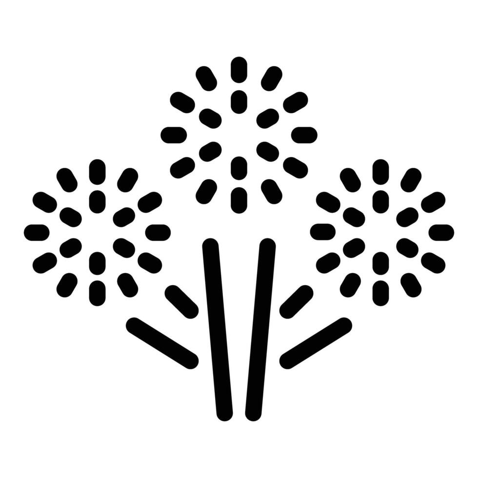 Black and white firework icon vector