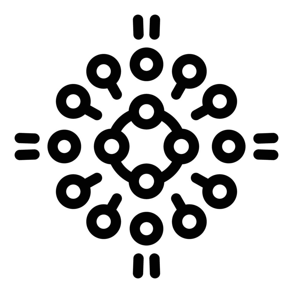 Abstract geometric icon with circular elements vector