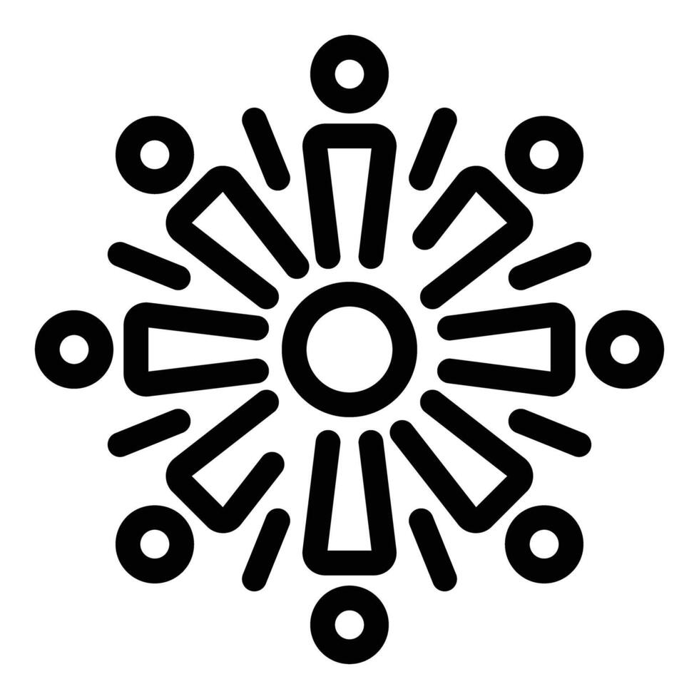 Black and white graphic of a stylized sun with radiating beams, suitable for various designs vector