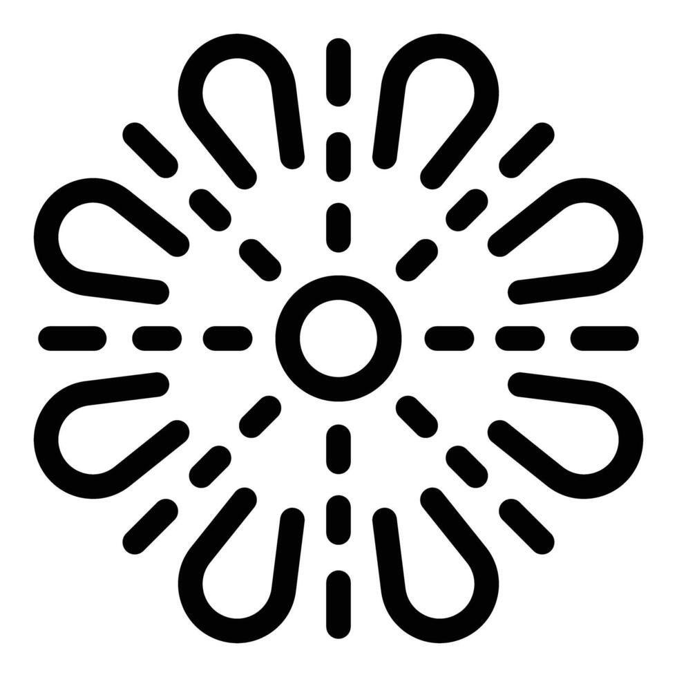 Black and white sunburst icon vector