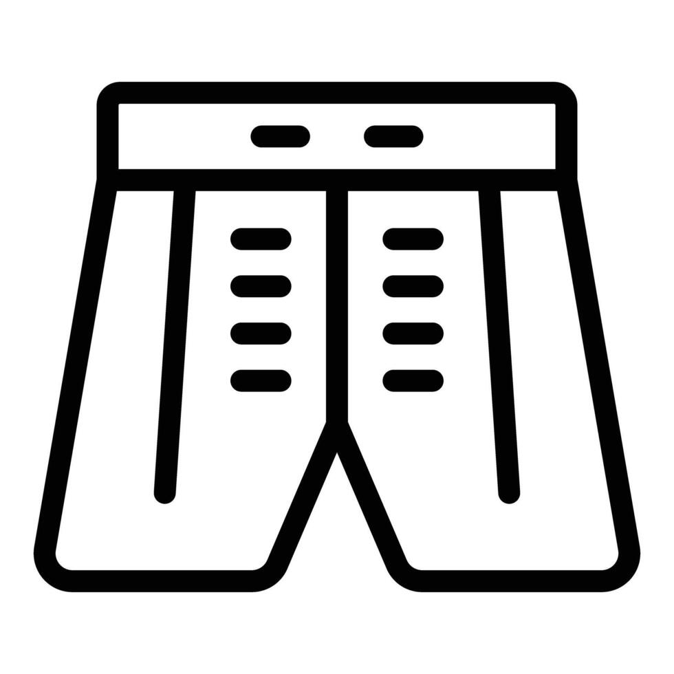 Black and white line art of men's shorts vector