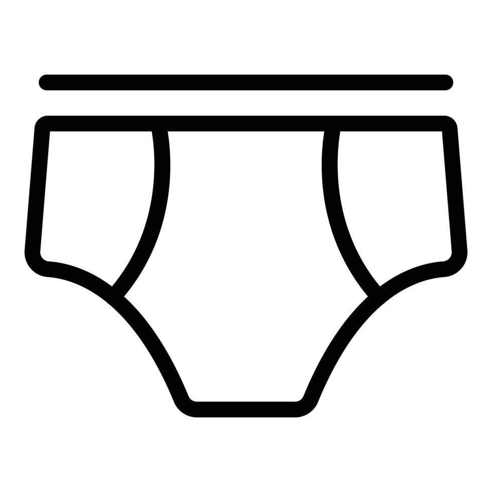 Black line icon of men's underpants on a white background, suitable for various design purposes vector
