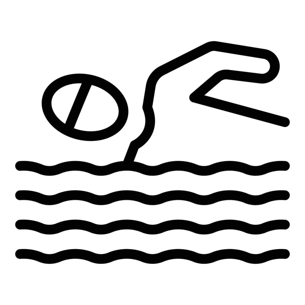 Black and white line art of a person swimming, ideal for use in sports and aquatic themes vector