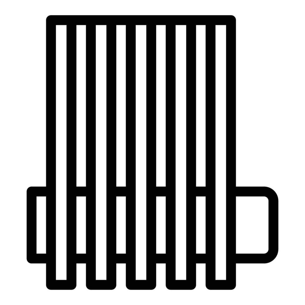 Black line art beer mug icon vector