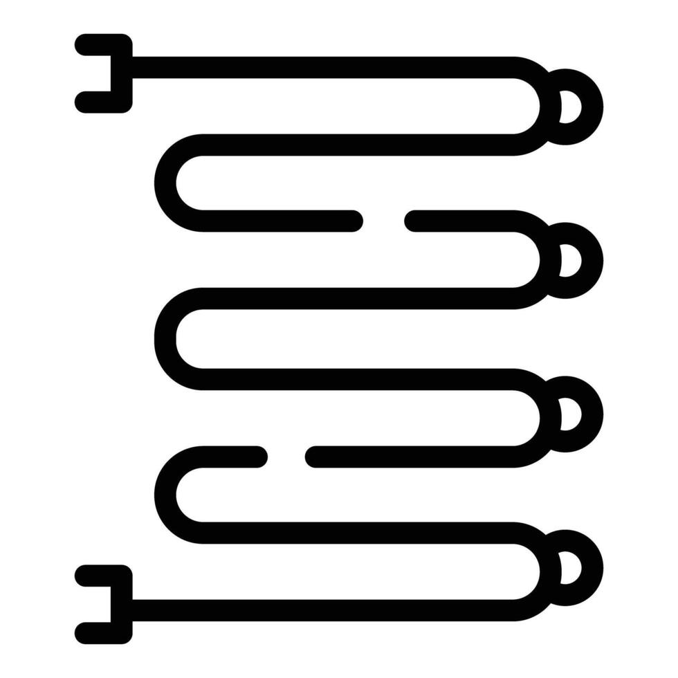 Black icon of towel warmer rack vector