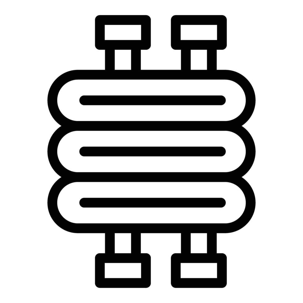 Black and white icon of a central heating radiator vector