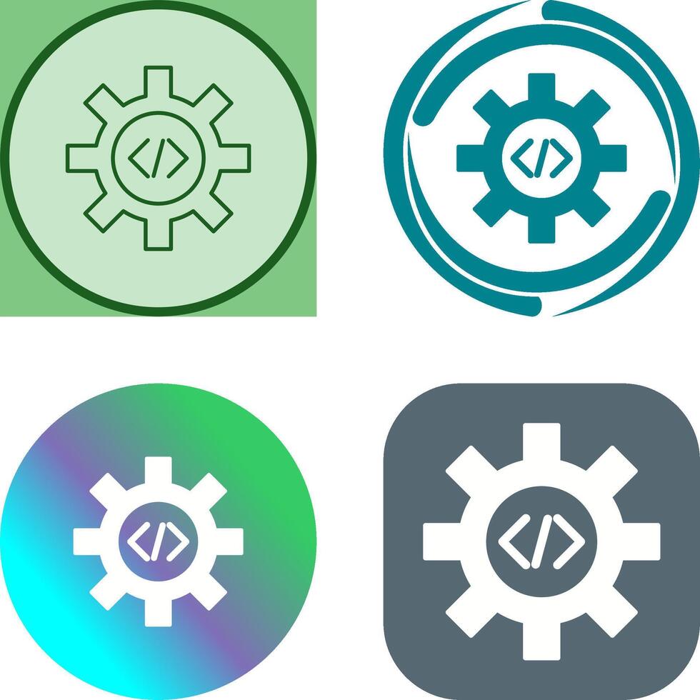 Unique Code Optimization Icon Design vector