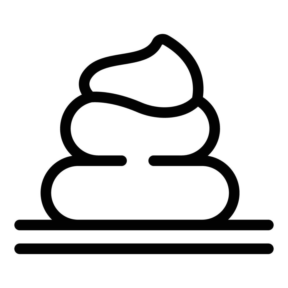 Simplified line drawing of cream swirl icon vector