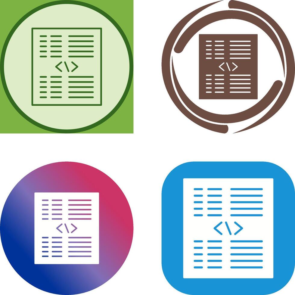 Piece of Code Icon Design vector