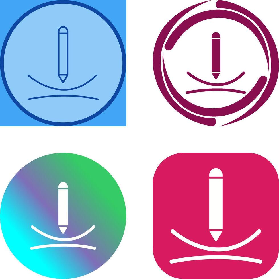 Draw Curve Icon Design vector