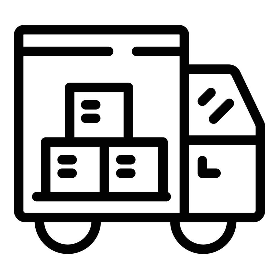 Delivery truck line icon vector