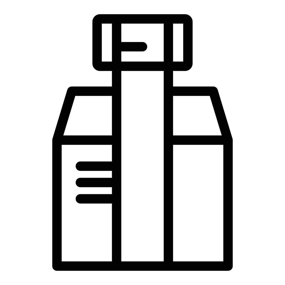 Black line icon of a milk carton, suitable for web and print vector