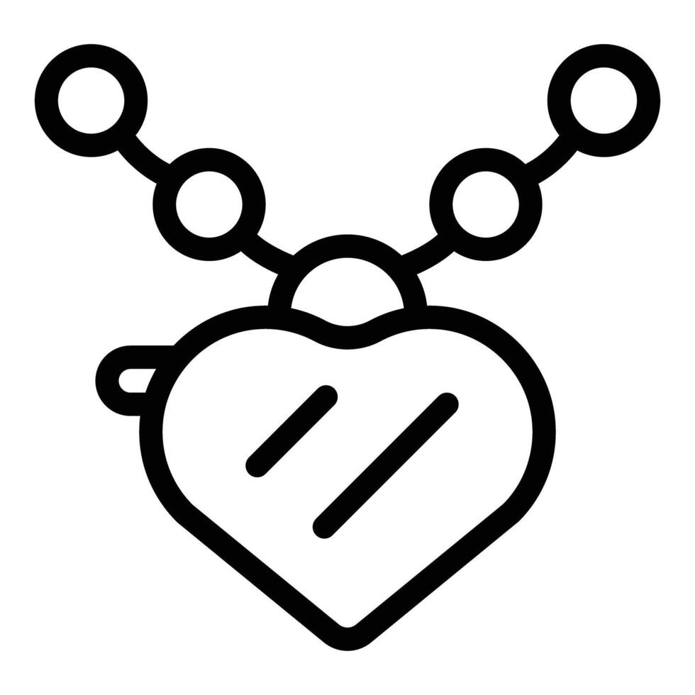 Heart shaped pendant line icon vector