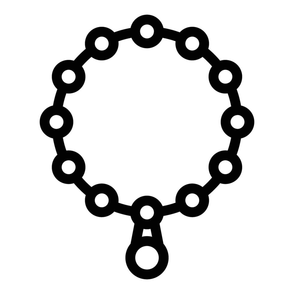 Black and white illustration of a circular chain with pendant vector
