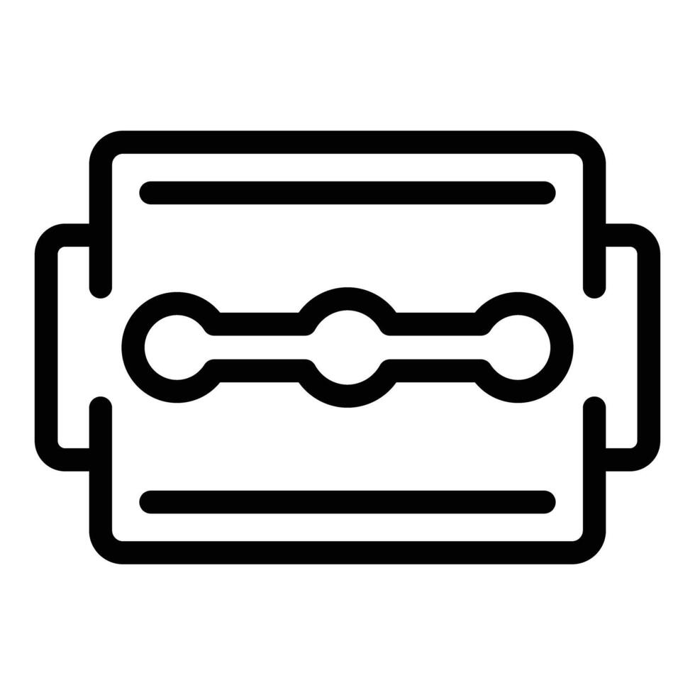Black line art icon of a razor blade vector