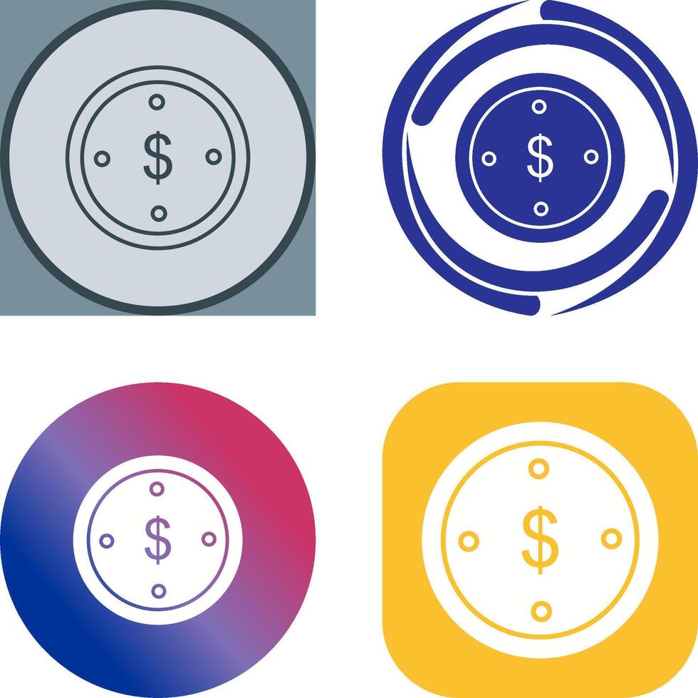 Dollar Coin Icon Design vector