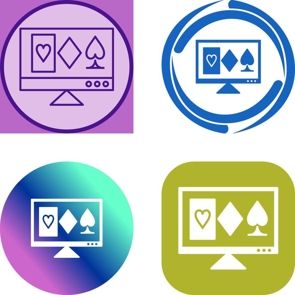 Online Gambling Icon Design vector