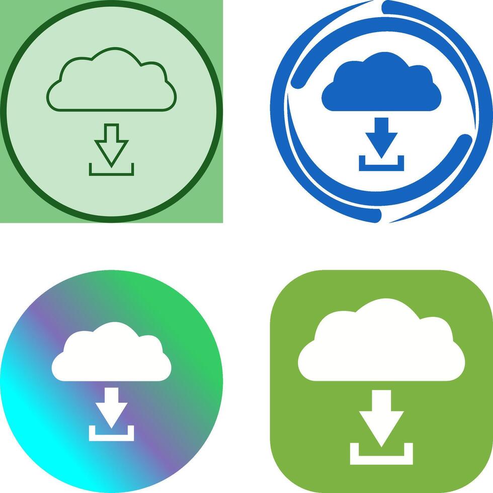 Unique Download from Cloud Icon Design vector