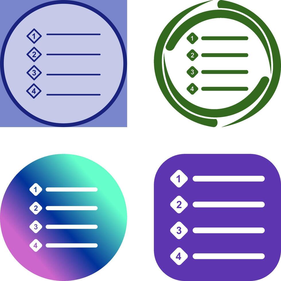 Unique Numbered list Icon Design vector