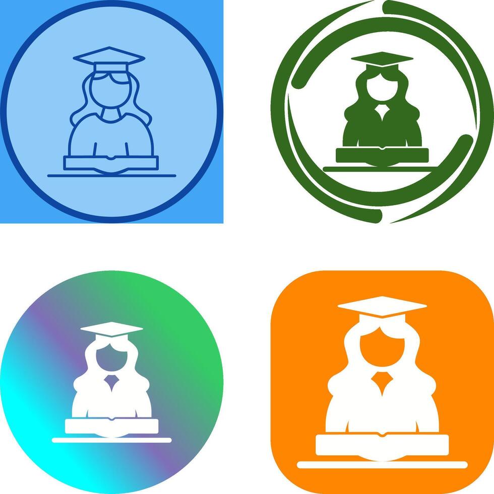 Unique Female Student Icon Design vector
