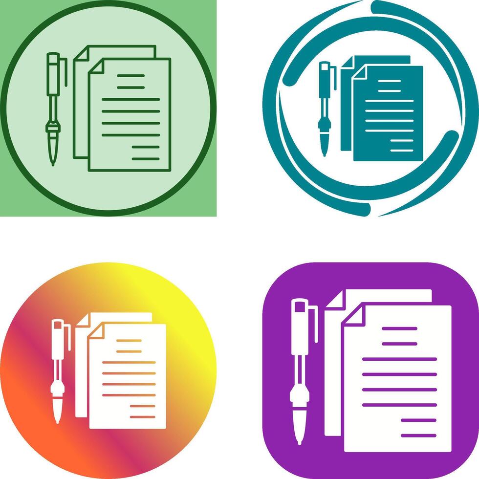 Unique Documents and Pen Icon Design vector