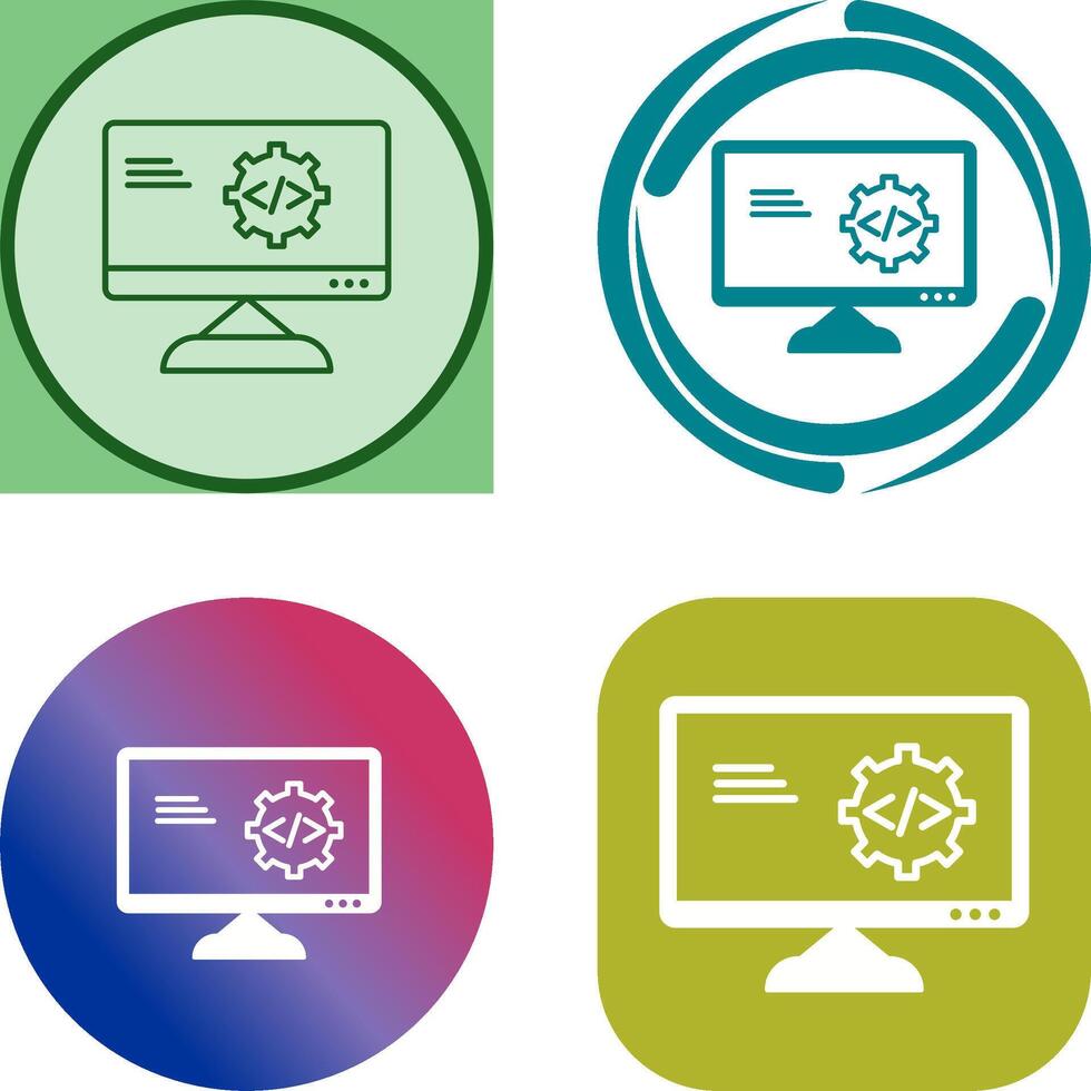 Unique Code Optimization Icon Design vector