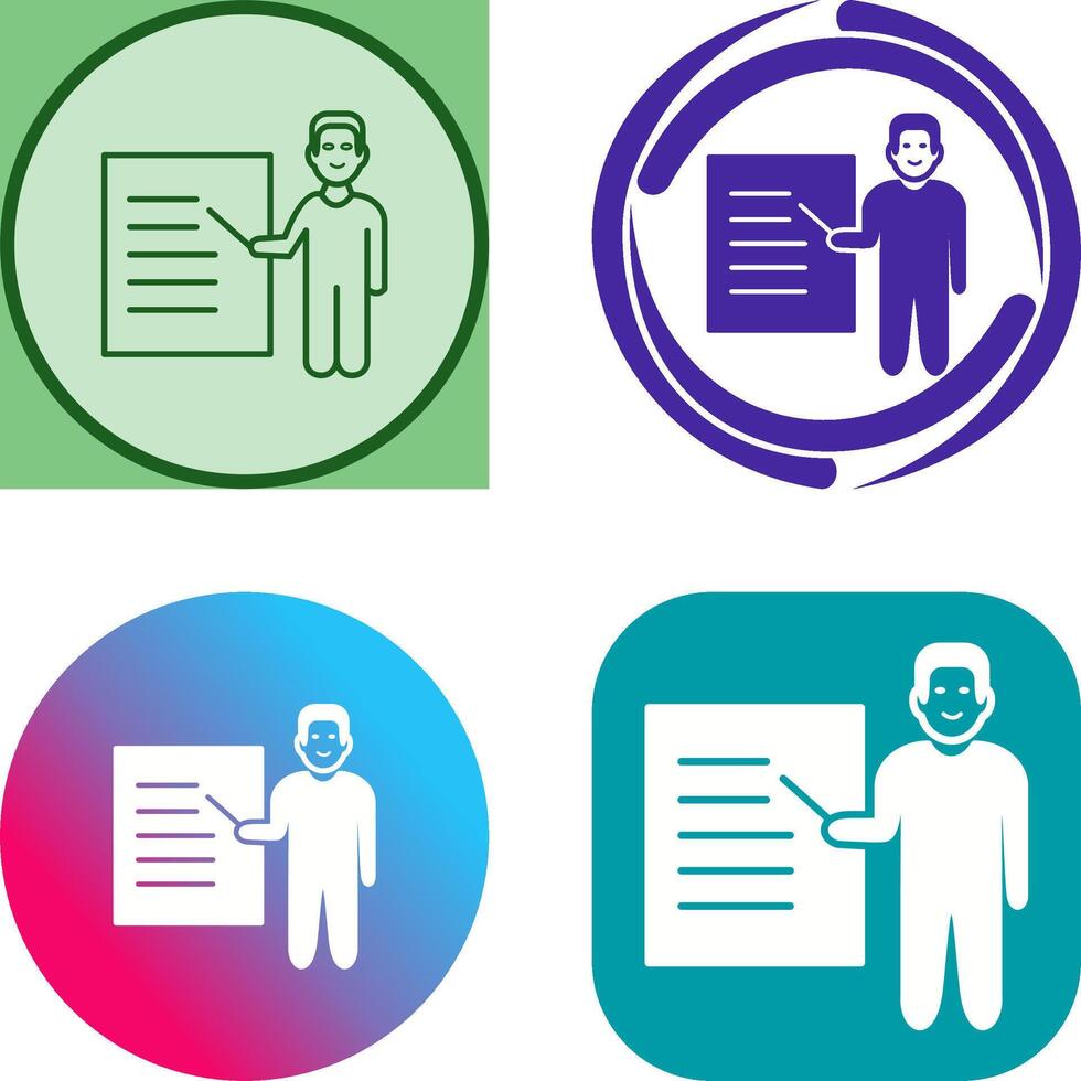 Unique Male Presenter Icon Design vector