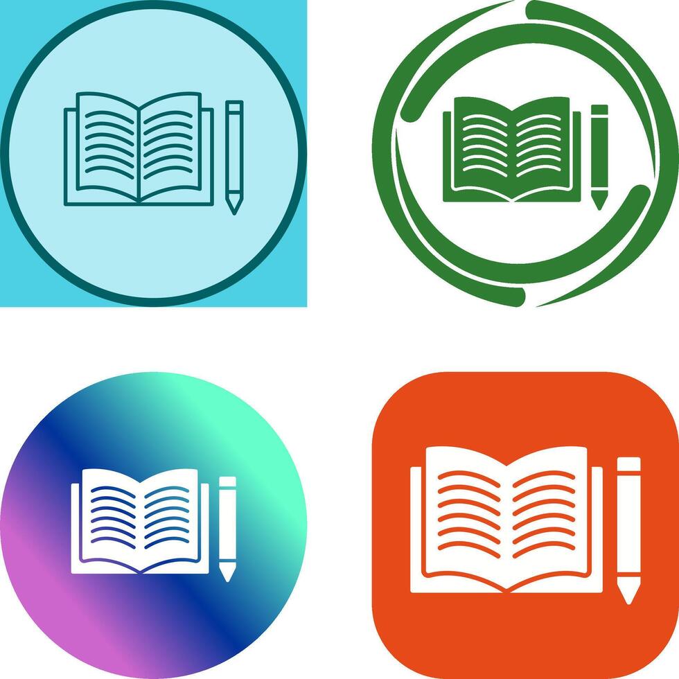 Unique Pencil and Book Icon Design vector