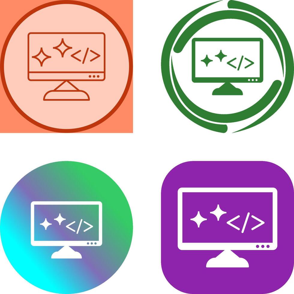 Unique Clean Code Icon Design vector