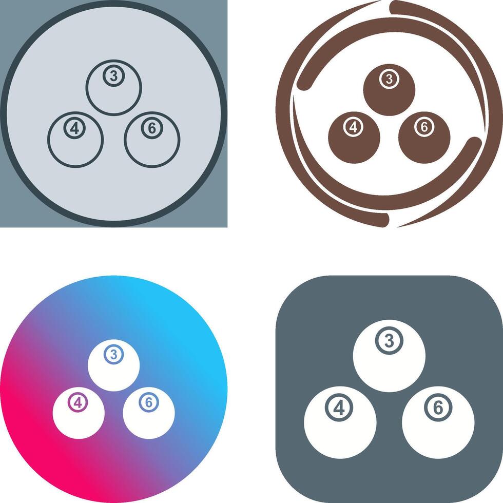 Unique Snooker Balls Icon Design vector