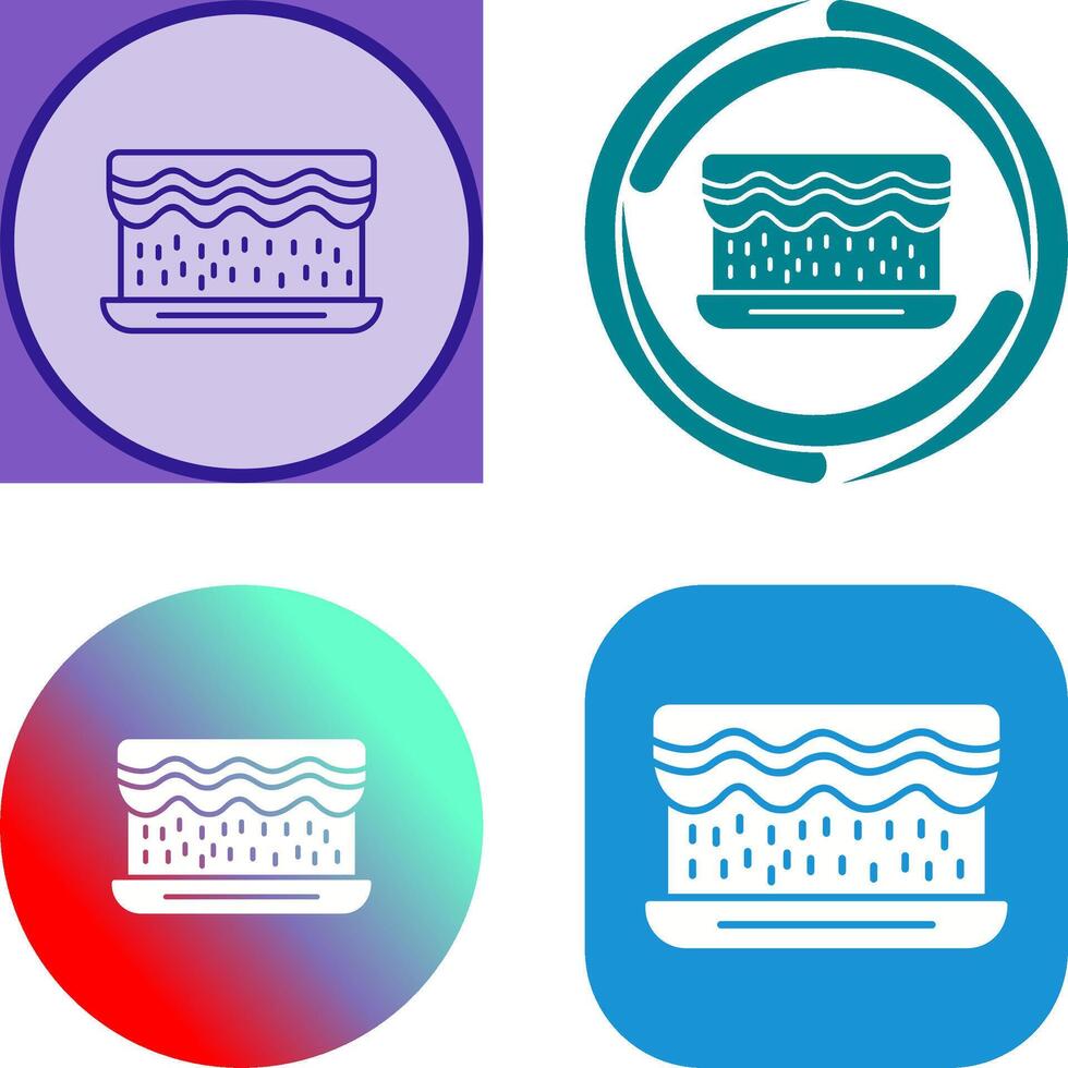 Unique Cream Cake Icon Design vector