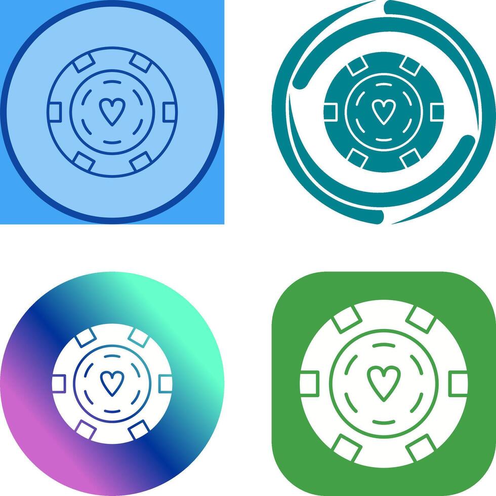 Unique Poker Chips Icon Design vector