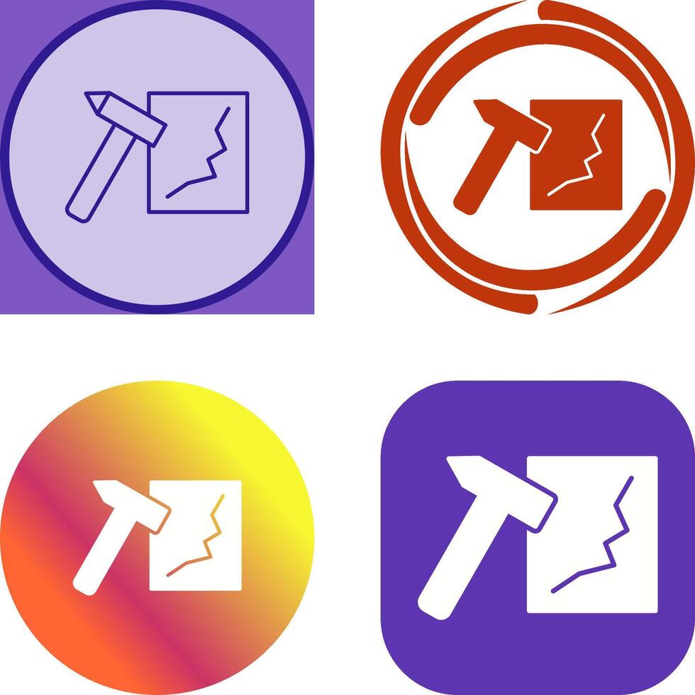 Unique Break Glass Icon Design vector