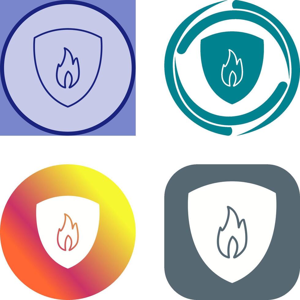 Unique Fire Shield Icon Design vector