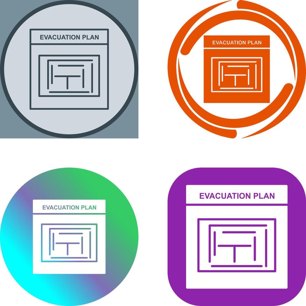 Evacuation Plan Icon Design vector