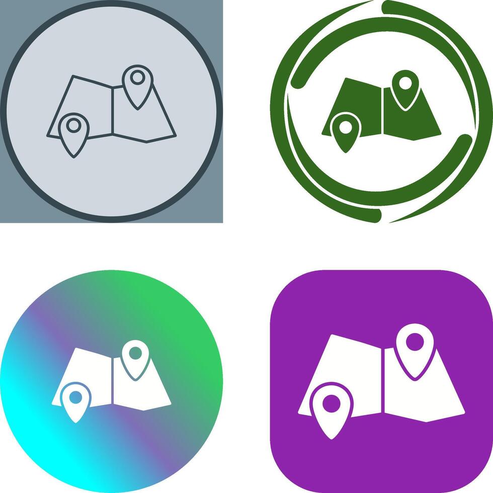 Folded Map Icon Design vector