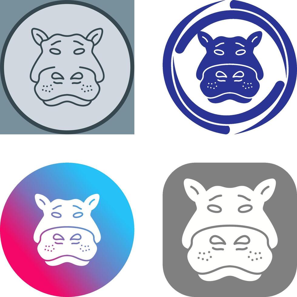 Hippo Icon Design vector