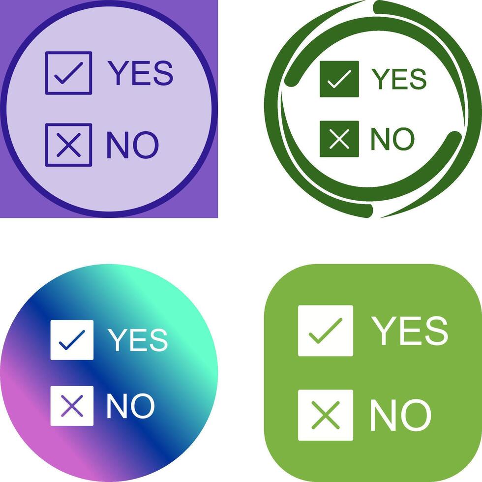 Yes No Option Icon Design vector