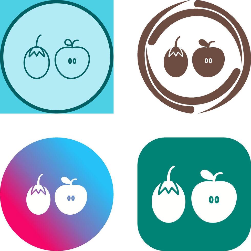Fruits and VVegetables Icon Design vector