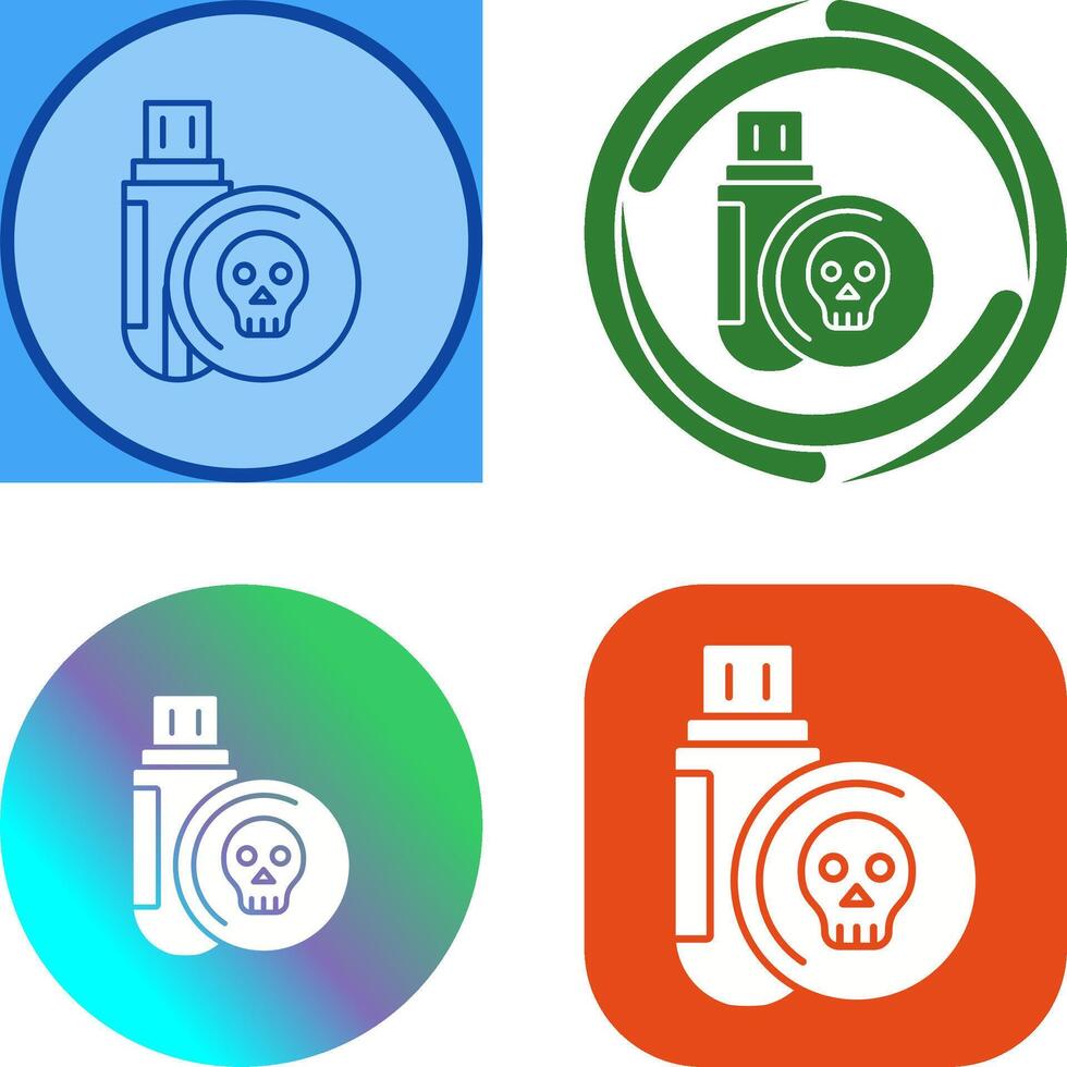 Infected Usb Drive Icon Design vector