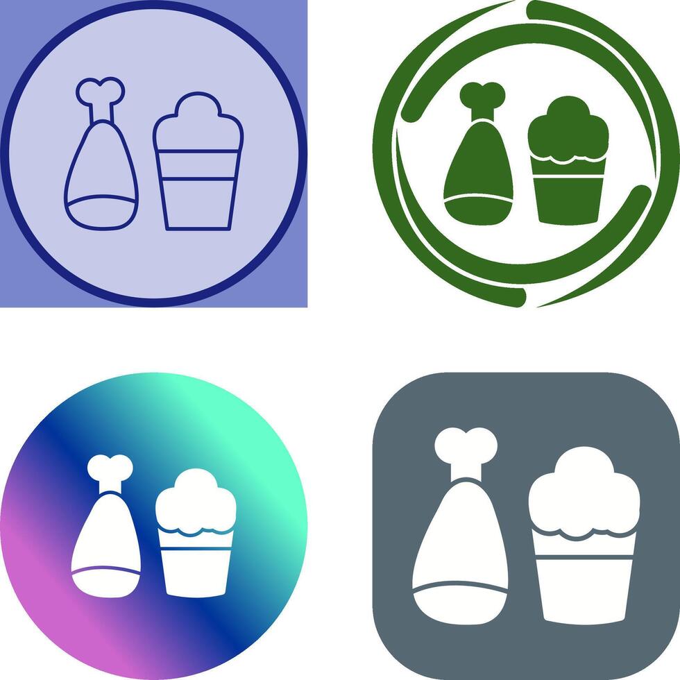 Food and Beer Icon Design vector