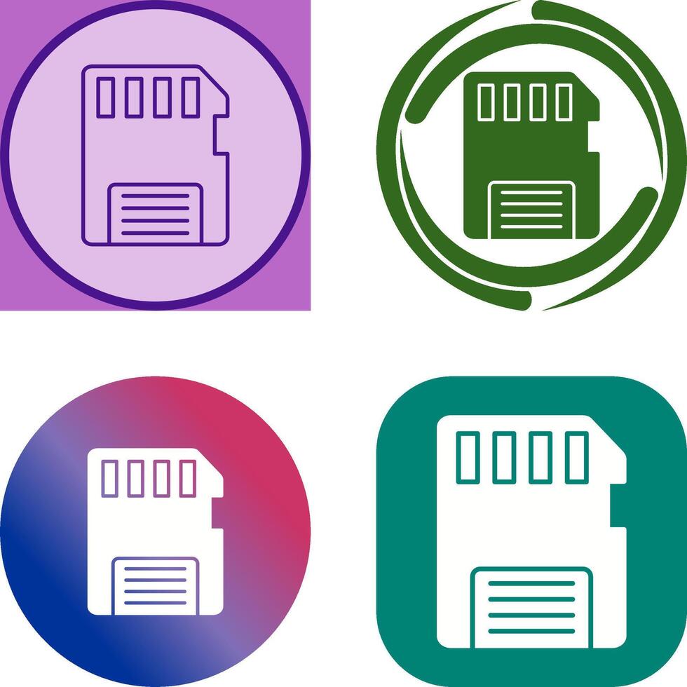 Memory Card Icon Design vector