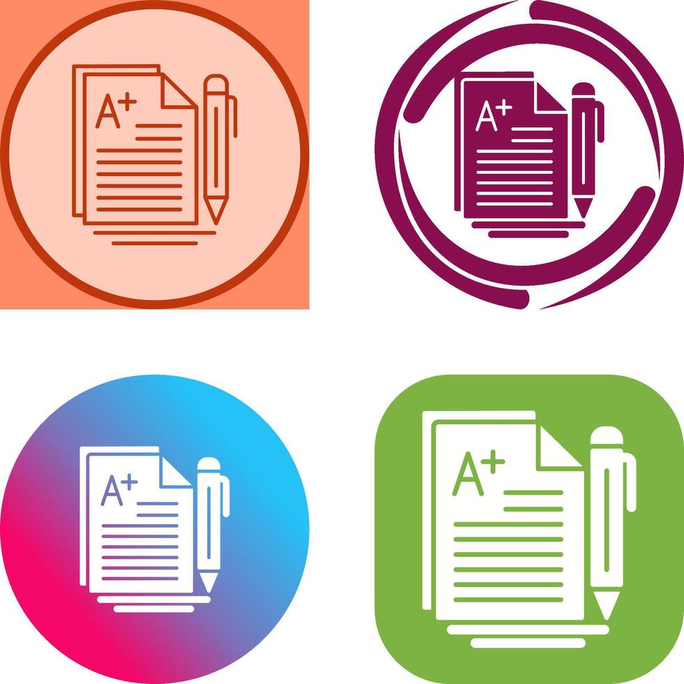 A Grade Icon Design vector